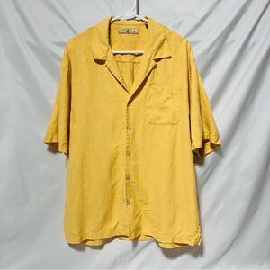 Tommy Bahama 100% Silk Palm Tree XL Camp Shirt | Yellow | Tropical Hawaiian